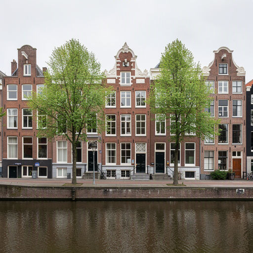 rijtjeshuizen in Uithoorn met witte kunststof kozijnen en groene voortuinen