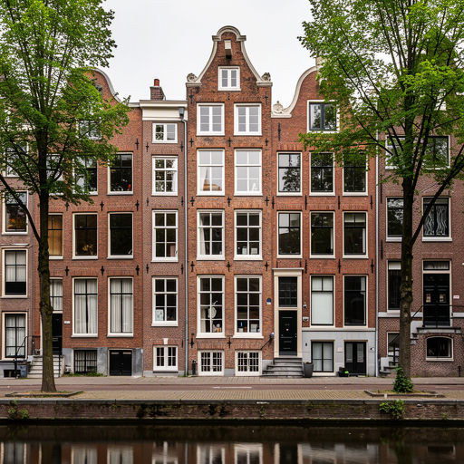 rij klassieke woningen in Weesp met witte kunststof kozijnen aan de voorgevel