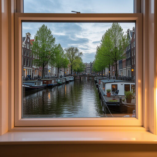 Woonkamer uitzicht in Heemstede door een houtlook kunststof schuifpui naar een zonnige tuin