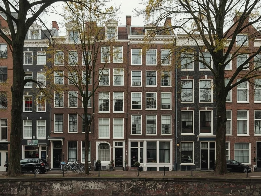 Dorpsgezicht van Abcoude met woningen voorzien van strakke witte kunststof kozijnen en groene voordeuren