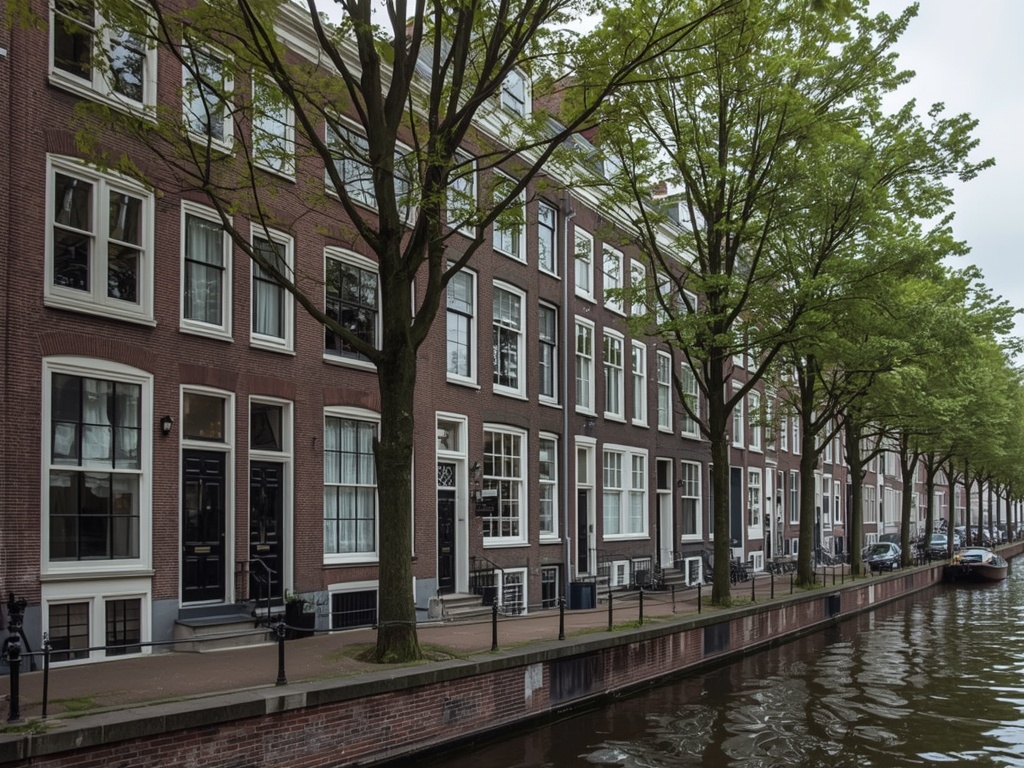 Vrijstaand huis uit de jaren dertig in Heemskerk met crèmekleurige kunststof kozijnen en een groene voortuin met rododendrons